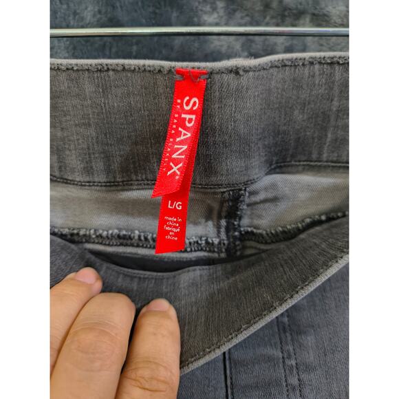 Spanx Black Faded Ankle Skinny High Rise Jeans Large - Picture 3 of 4